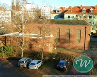 Blick von oben auf das Gebäude